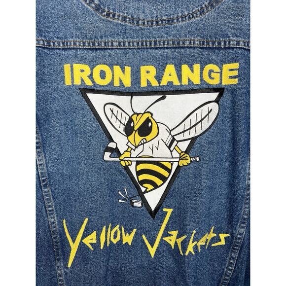Vintage Iron Range Yellow Jackets Outdoor Expedition Denim Jacket Retro Size XXL - Picture 1 of 10
